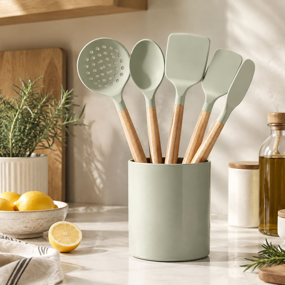 Wooden Handle Kitchen Utensil Set