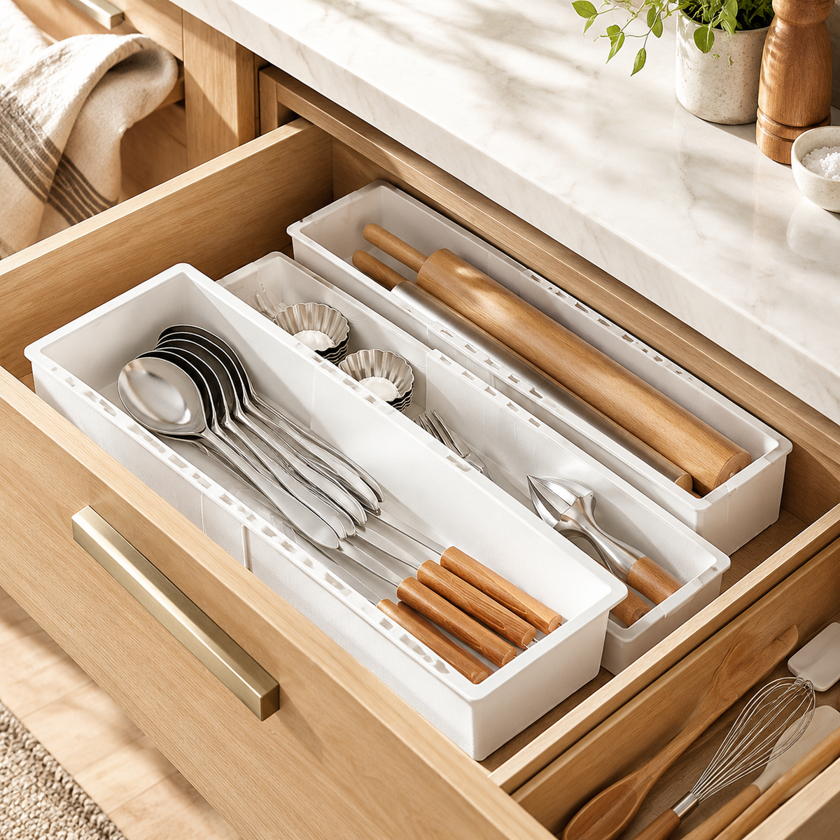 ViAdjustable Drawer Storage Box