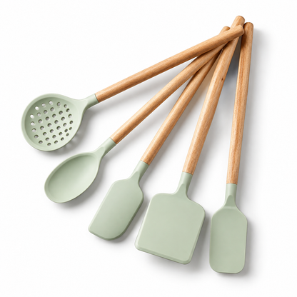 Wooden Handle Kitchen Utensil Set